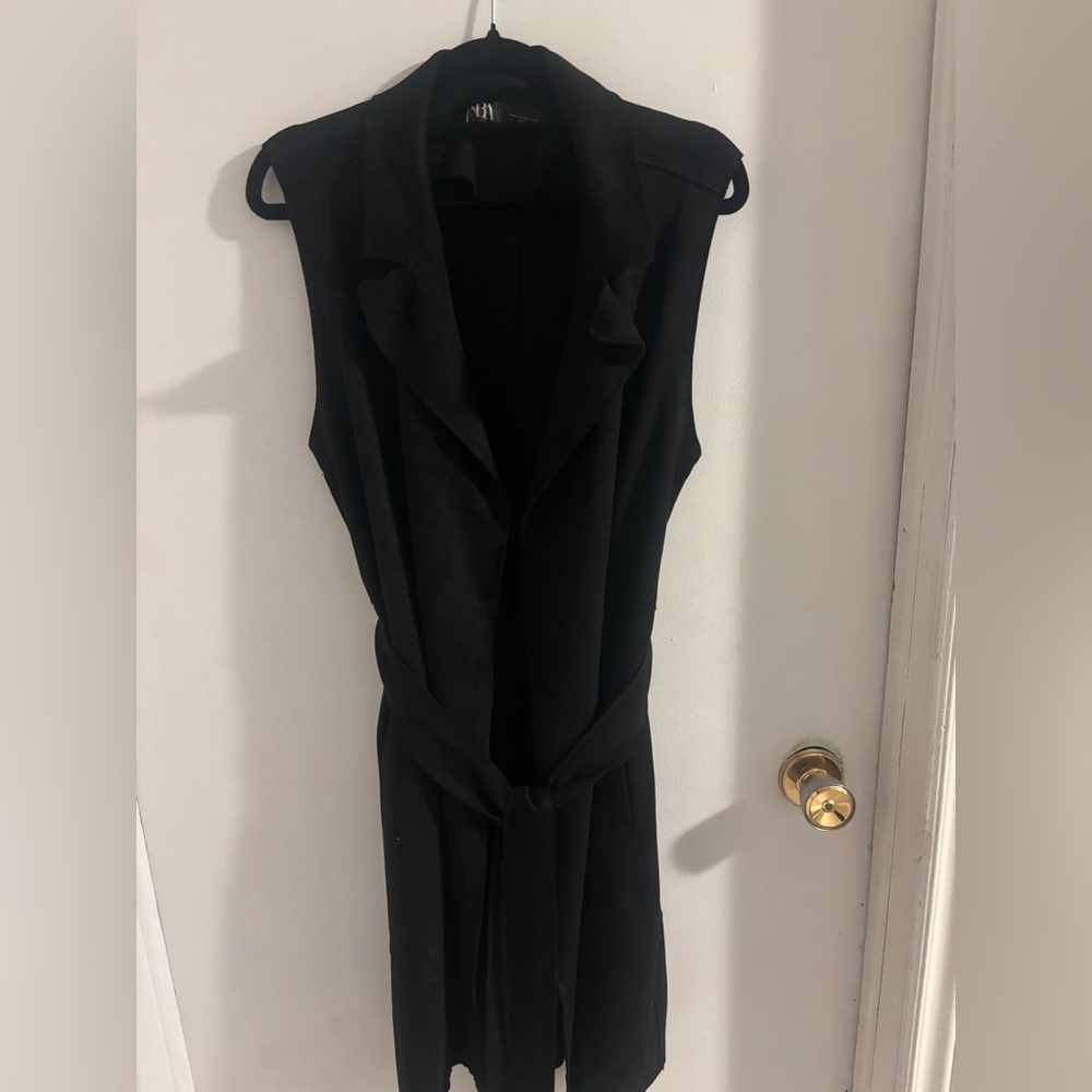 Zara Black Collared Maxi Vest